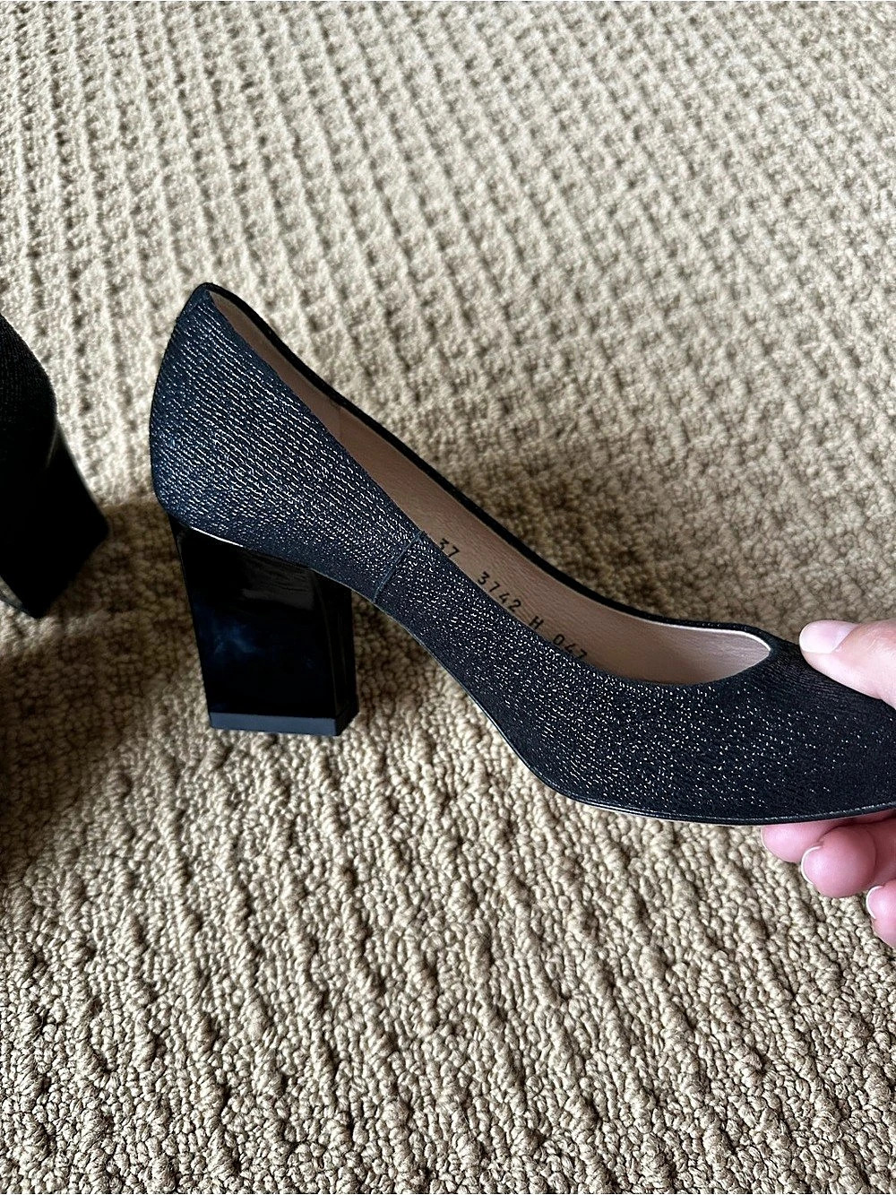 Gino Rossi Black Glitter Heel Pumps EU 37 - Picture 5 of 6